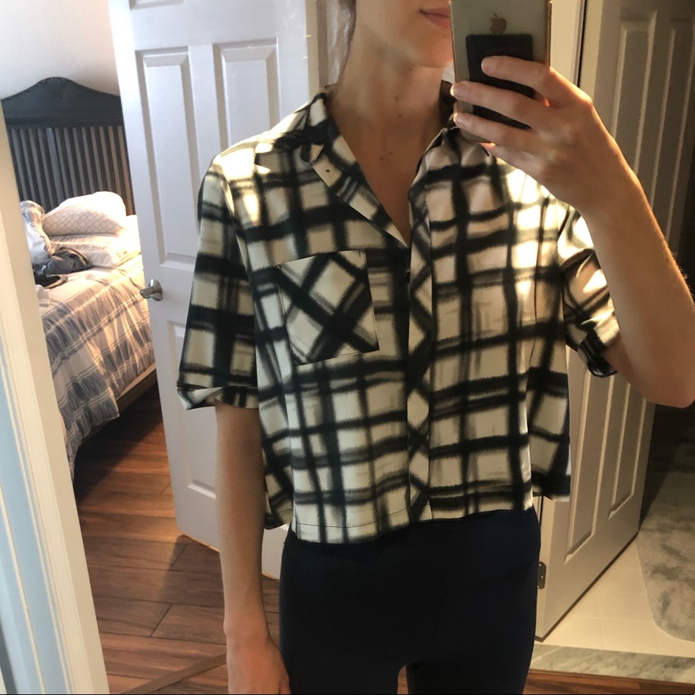 TopShop Plaid Cropped Shirt